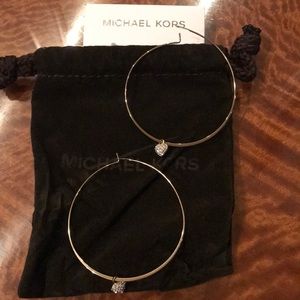 Michael kors hoop heart earrings